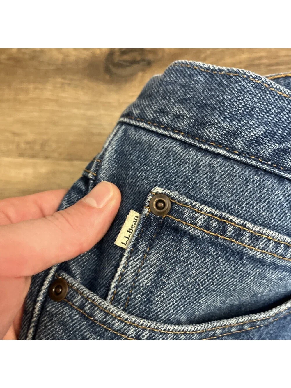 L.L.Bean Men’s Straight Leg flannel lined Blue Denim Jeans Regular Fit Medium